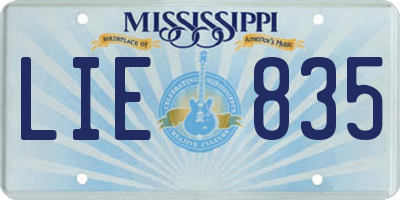 MS license plate LIE835