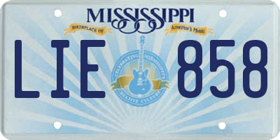 MS license plate LIE858