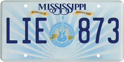 MS license plate LIE873