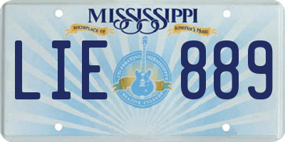 MS license plate LIE889