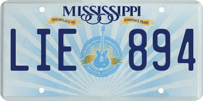 MS license plate LIE894