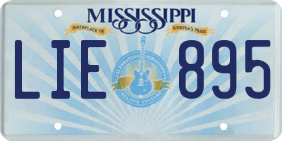 MS license plate LIE895