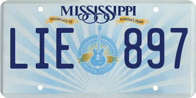 MS license plate LIE897