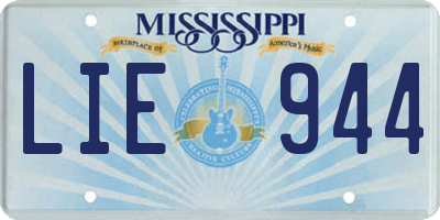 MS license plate LIE944