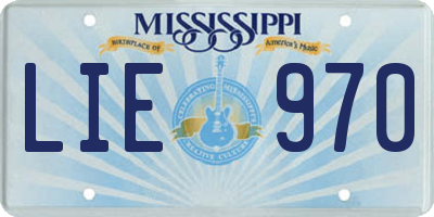 MS license plate LIE970