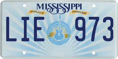 MS license plate LIE973