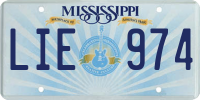 MS license plate LIE974