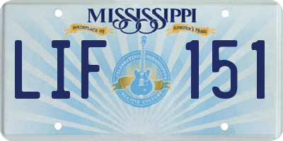 MS license plate LIF151