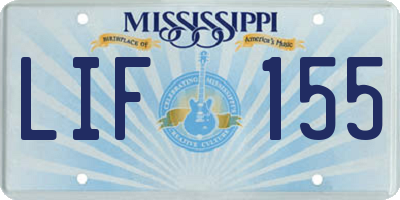 MS license plate LIF155