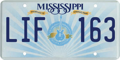 MS license plate LIF163