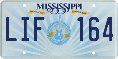 MS license plate LIF164