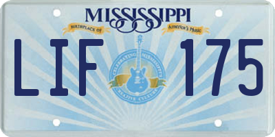 MS license plate LIF175