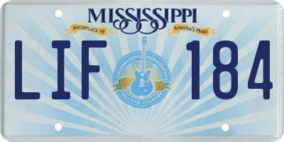 MS license plate LIF184
