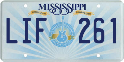 MS license plate LIF261