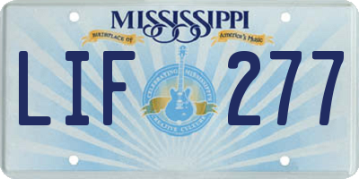MS license plate LIF277