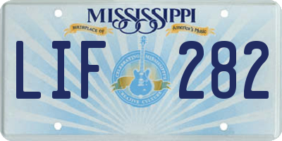 MS license plate LIF282