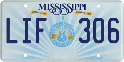 MS license plate LIF306