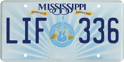 MS license plate LIF336