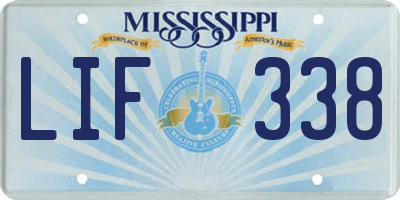 MS license plate LIF338