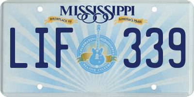 MS license plate LIF339
