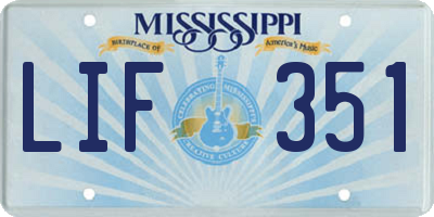 MS license plate LIF351