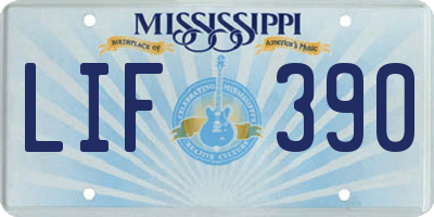 MS license plate LIF390
