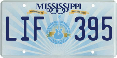 MS license plate LIF395