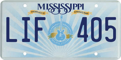 MS license plate LIF405