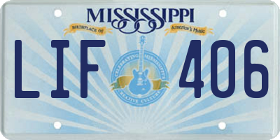 MS license plate LIF406