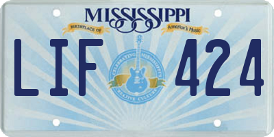 MS license plate LIF424