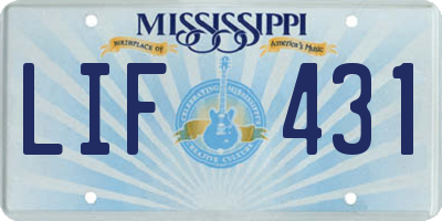 MS license plate LIF431