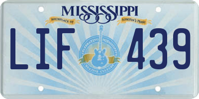 MS license plate LIF439