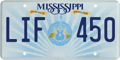 MS license plate LIF450