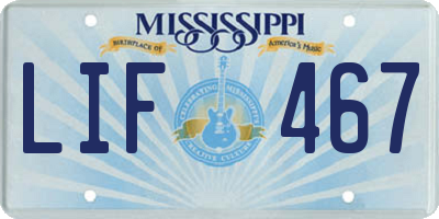 MS license plate LIF467