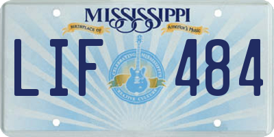 MS license plate LIF484