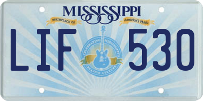 MS license plate LIF530