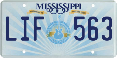 MS license plate LIF563