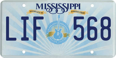 MS license plate LIF568