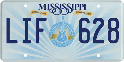 MS license plate LIF628