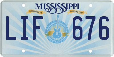 MS license plate LIF676