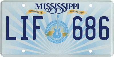MS license plate LIF686