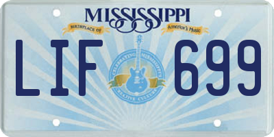 MS license plate LIF699
