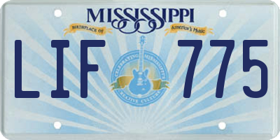 MS license plate LIF775