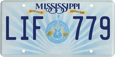 MS license plate LIF779