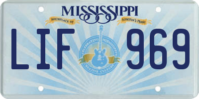 MS license plate LIF969
