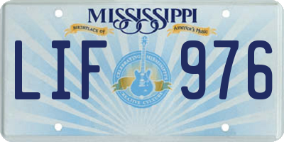 MS license plate LIF976