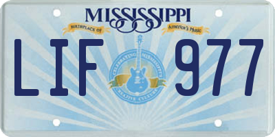 MS license plate LIF977
