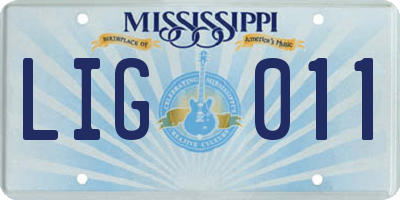 MS license plate LIG011