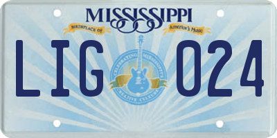 MS license plate LIG024