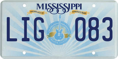 MS license plate LIG083